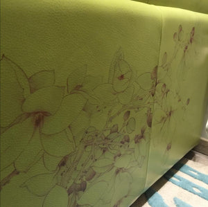 PP-Green Leather Sofa