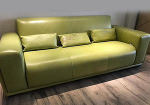 PP-Green Leather Sofa
