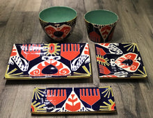 Load image into Gallery viewer, Red Ikat Bowls and Trays