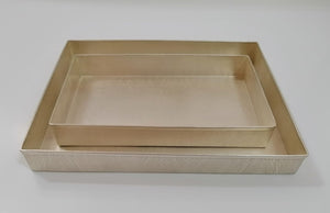 Nested Rectangular Tray Set - Matte Silver