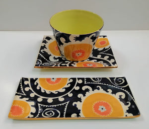 Flame Bowls and Trays (Yellow/Blue)