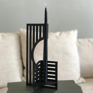 Black Sculptural Candlestick