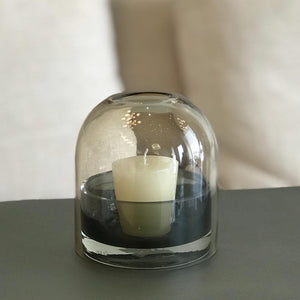 Glass Lantern - Amber/Black