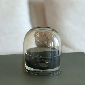 Glass Lantern - Amber/Black